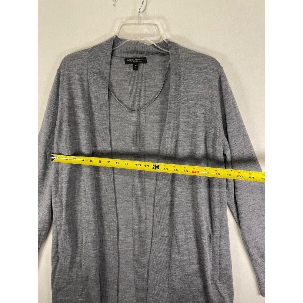 Banana Republic Womens Gray 100% Merino Wool Open Front Cardigan Sweater Size M - Picture 6 of 7